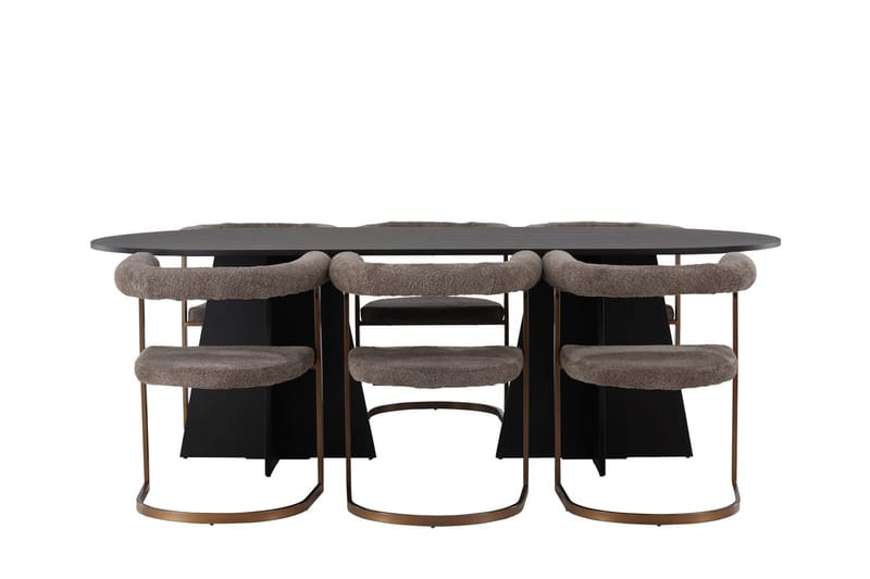 Bariso Matbord 230x115x75 cm Oval med 6 Morning Karmstol - Möbler - Matplats - Matgrupp & matbord med stolar
