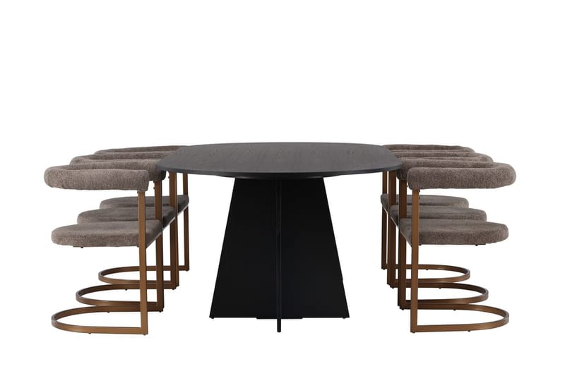 Bariso Matbord 230x115x75 cm Oval med 6 Morning Karmstol - Möbler - Matplats - Matgrupp & matbord med stolar