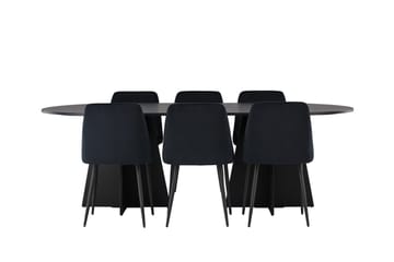 Bariso Matbord 230x115x75 cm Oval med 6 Night Matstol - Möbler - Matplats - Matgrupp & matbord med stolar