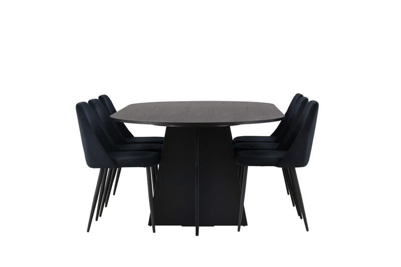 Bariso Matbord 230x115x75 cm Oval med 6 Night Matstol - Möbler - Matplats - Matgrupp & matbord med stolar