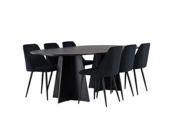 Bariso Matbord 230x115x75 cm Oval med 6 Night Matstol - Möbler - Matplats - Matgrupp & matbord med stolar