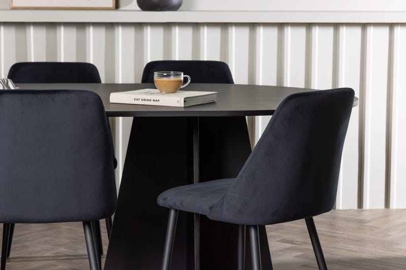 Bariso Matbord 230x115x75 cm Oval med 6 Night Matstol - Möbler - Matplats - Matgrupp & matbord med stolar