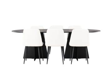 Bariso Matbord 230x115x75 cm Oval med 6 Night Matstol - Möbler - Matplats - Matgrupp & matbord med stolar