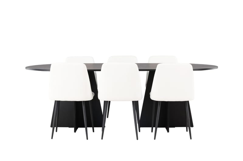 Bariso Matbord 230x115x75 cm Oval med 6 Night Matstol - Möbler - Matplats - Matgrupp & matbord med stolar