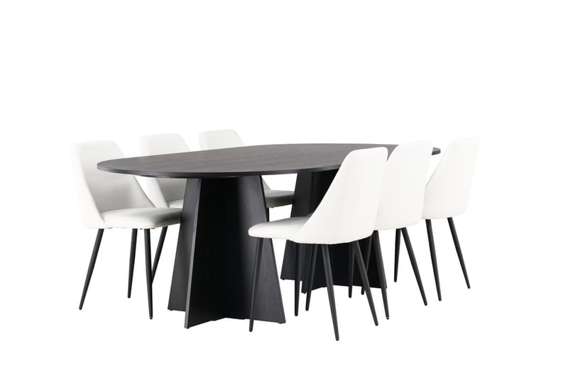 Bariso Matbord 230x115x75 cm Oval med 6 Night Matstol - Möbler - Matplats - Matgrupp & matbord med stolar
