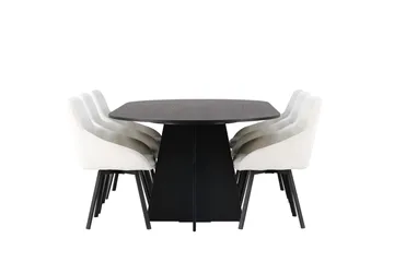 Bariso Matbord 230x115x75 cm Oval med 6 Rosie Matstol - Möbler - Matplats - Matgrupp & matbord med stolar