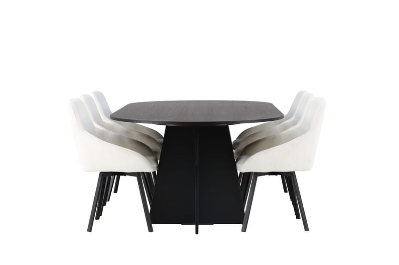 Bariso Matbord 230x115x75 cm Oval med 6 Rosie Matstol - Möbler - Matplats - Matgrupp & matbord med stolar