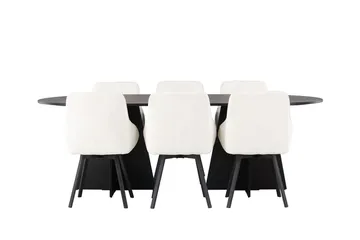 Bariso Matbord 230x115x75 cm Oval med 6 Rosie Matstol - Möbler - Matplats - Matgrupp & matbord med stolar