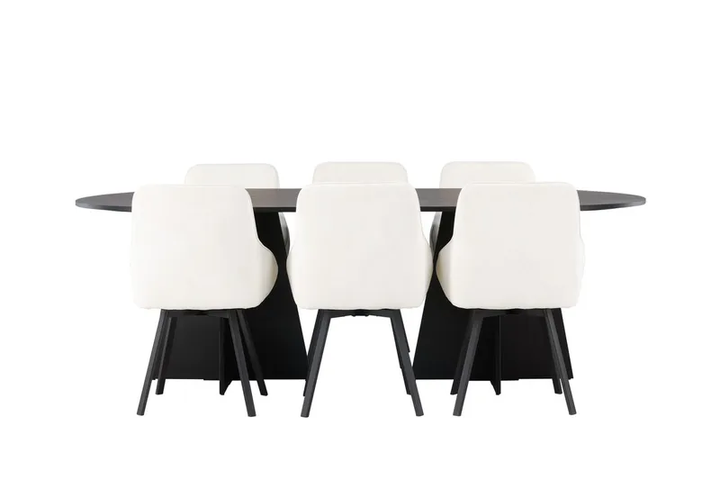 Bariso Matbord 230x115x75 cm Oval med 6 Rosie Matstol - Möbler - Matplats - Matgrupp & matbord med stolar