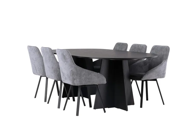 Bariso Matbord 230x115x75 cm Oval med 6 Rosie Matstol - Möbler - Matplats - Matgrupp & matbord med stolar