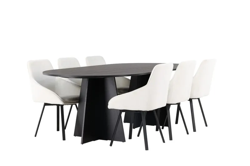 Bariso Matbord 230x115x75 cm Oval med 6 Rosie Matstol - Möbler - Matplats - Matgrupp & matbord med stolar