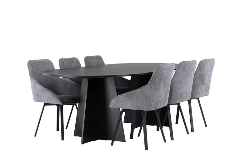 Bariso Matbord 230x115x75 cm Oval med 6 Rosie Matstol - Möbler - Matplats - Matgrupp & matbord med stolar