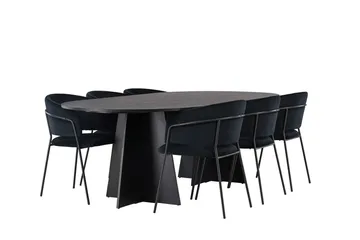 Bariso Matbord 230x115x75 cm Oval med 6 Selma Matstol - Möbler - Matplats - Matgrupp & matbord med stolar