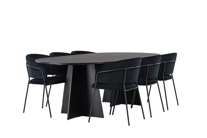 Bariso Matbord 230x115x75 cm Oval med 6 Selma Matstol - Möbler - Matplats - Matgrupp & matbord med stolar