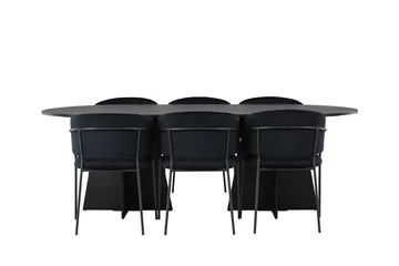 Bariso Matbord 230x115x75 cm Oval med 6 Selma Matstol - Möbler - Matplats - Matgrupp & matbord med stolar