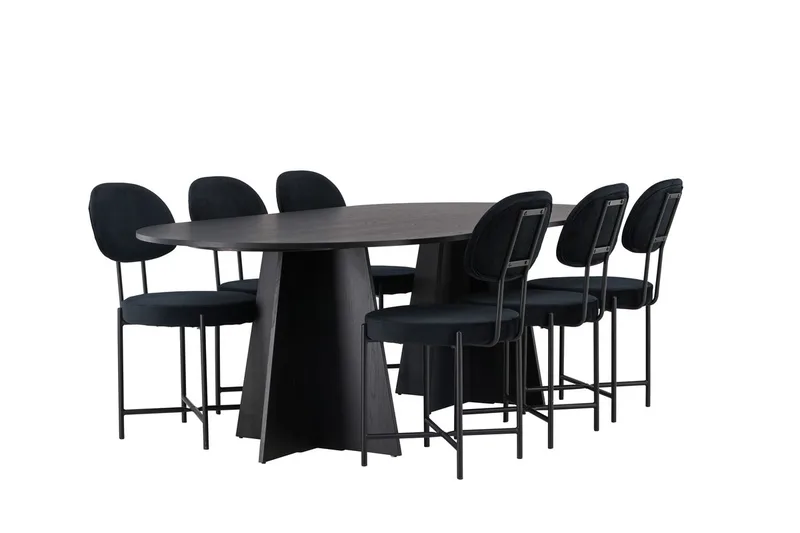 Bariso Matbord 230x115x75 cm Oval med 6 Stella Matstol - Möbler - Matplats - Matgrupp & matbord med stolar