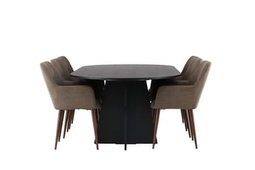 Bariso Matbord 230x115x75 cm Oval med 6 Tomorrow Karmstol - Möbler - Matplats - Matgrupp & matbord med stolar