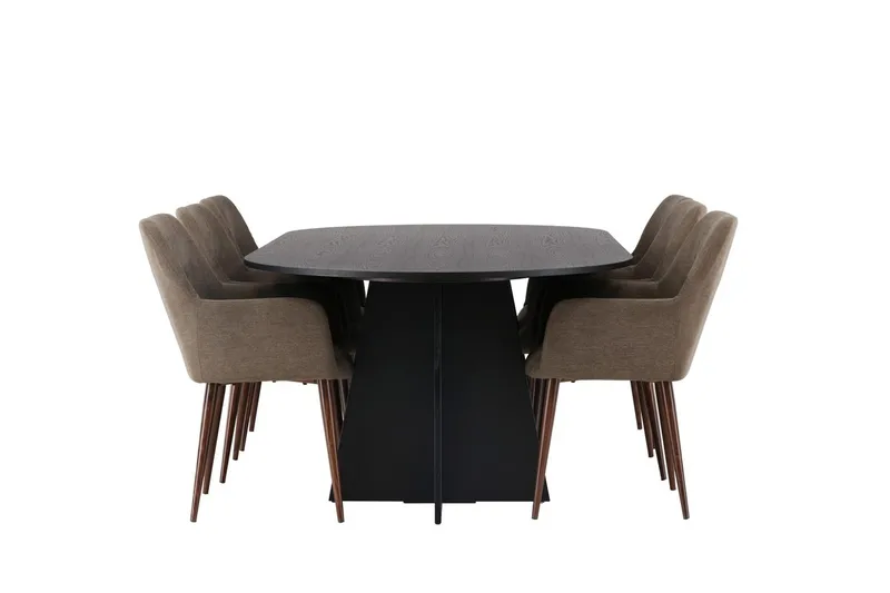 Bariso Matbord 230x115x75 cm Oval med 6 Tomorrow Karmstol - Möbler - Matplats - Matgrupp & matbord med stolar