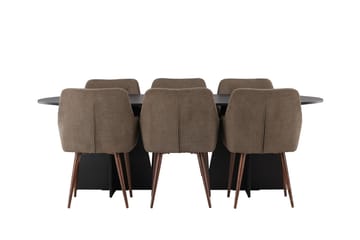 Bariso Matbord 230x115x75 cm Oval med 6 Tomorrow Karmstol - Möbler - Matplats - Matgrupp & matbord med stolar