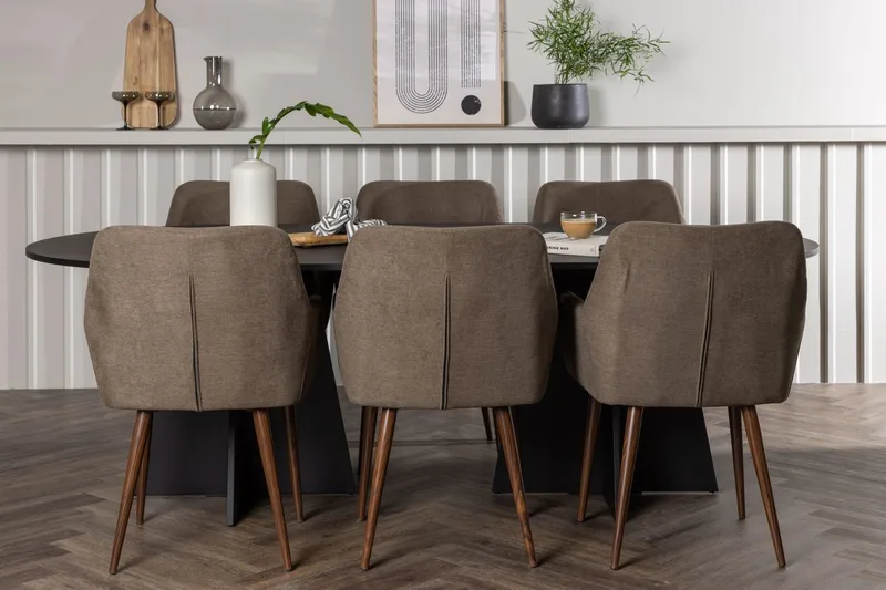Bariso Matbord 230x115x75 cm Oval med 6 Tomorrow Karmstol