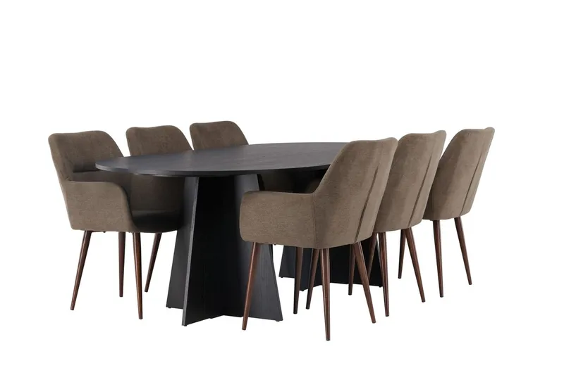 Bariso Matbord 230x115x75 cm Oval med 6 Tomorrow Karmstol - Möbler - Matplats - Matgrupp & matbord med stolar