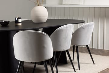 Bariso Matbord 230x115x75 cm Oval med 6 Velvet Köksstol Sammet - Möbler - Matplats - Matgrupp & matbord med stolar