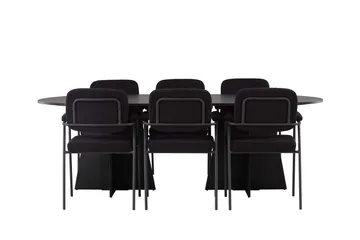Bariso Matbord 230x115x75 cm Oval med 6 Yesterday Matstol - Möbler - Matplats - Matgrupp & matbord med stolar