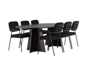 Bariso Matbord 230x115x75 cm Oval med 6 Yesterday Matstol - Möbler - Matplats - Matgrupp & matbord med stolar