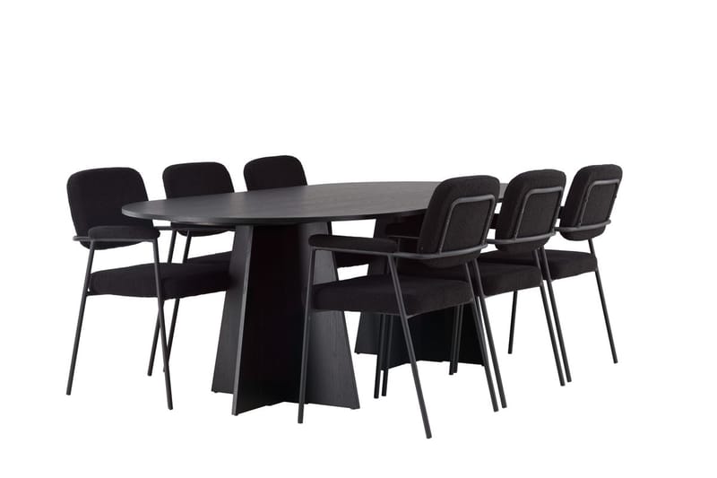 Bariso Matbord 230x115x75 cm Oval med 6 Yesterday Matstol - Möbler - Matplats - Matgrupp & matbord med stolar
