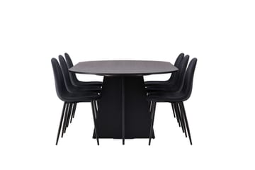 Bariso Matbord 230x115x75 cm Oval med 6 Polar Matstol - Möbler - Matplats - Matgrupp & matbord med stolar