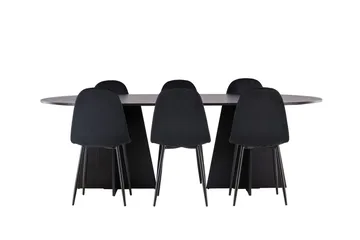 Bariso Matbord 230x115x75 cm Oval med 6 Polar Köksstol - Möbler - Matplats - Matgrupp & matbord med stolar