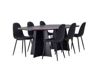 Bariso Matbord 230x115x75 cm Oval med 6 Polar Matstol - Möbler - Matplats - Matgrupp & matbord med stolar