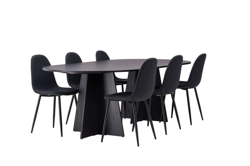 Bariso Matbord 230x115x75 cm Oval med 6 Polar Matstol - Möbler - Matplats - Matgrupp & matbord med stolar