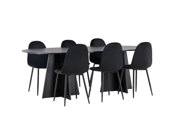 Bariso Matbord 230x115x75 cm Oval med 6 Polar Köksstol - Möbler - Matplats - Matgrupp & matbord med stolar