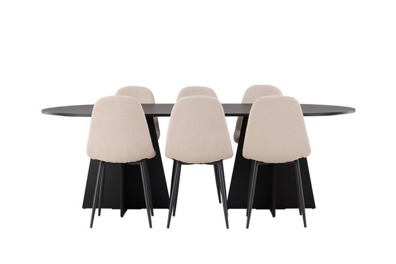 Bariso Matbord 230x115x75 cm Oval med 6 Polar Matstol - Möbler - Matplats - Matgrupp & matbord med stolar
