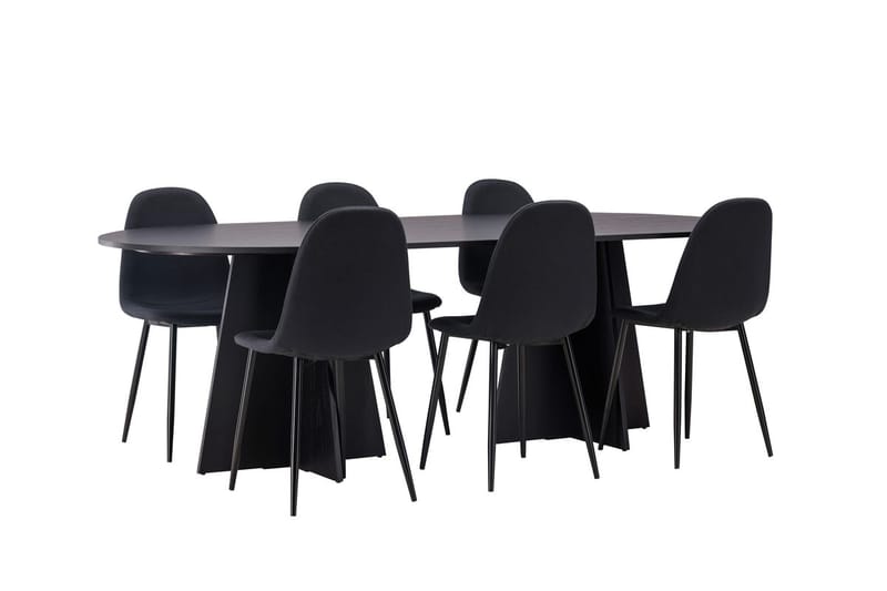 Bariso Matbord 230x115x75 cm Oval med 6 Polar Matstol - Möbler - Matplats - Matgrupp & matbord med stolar