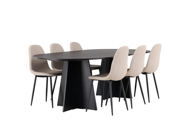 Bariso Matbord 230x115x75 cm Oval med 6 Polar Matstol - Möbler - Matplats - Matgrupp & matbord med stolar