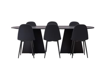 Bariso Matbord 230x115x75 cm Oval med 6 Polar Matstol - Möbler - Matplats - Matgrupp & matbord med stolar