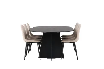 Bariso Matbord 230x115x75 cm Oval med 6 Polar Matstol - Möbler - Matplats - Matgrupp & matbord med stolar