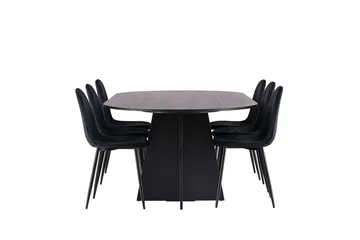 Bariso Matbord 230x115x75 cm Oval med 6 Polar Köksstol - Möbler - Matplats - Matgrupp & matbord med stolar