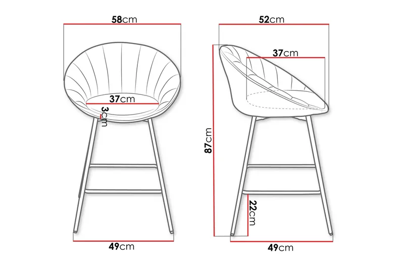 Aikka Barstol 87 cm - Grå - Möbler - Matplats - Barmöbler - Barstolar