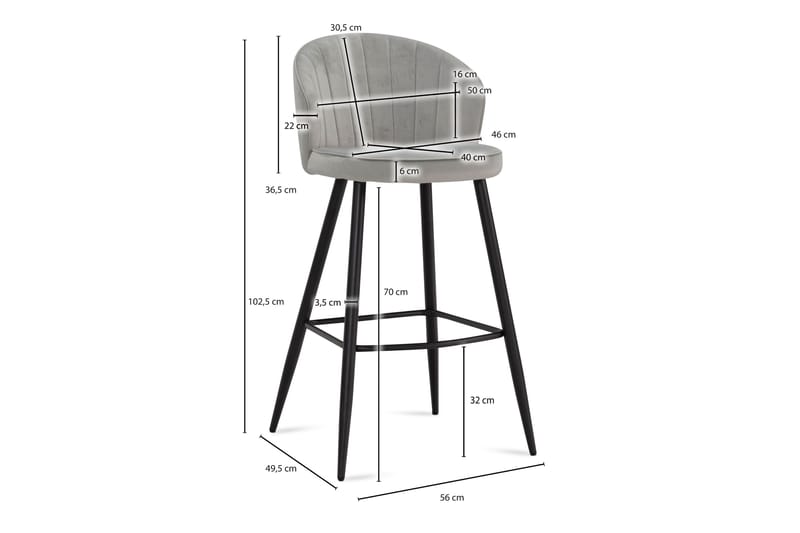Babby Barstol 103 cm - Ljusgrå - Möbler - Matplats - Barmöbler - Barstolar