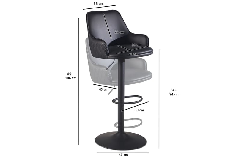 Badan Barstol 106 cm - Antracit - Möbler - Matplats - Barmöbler - Barstolar