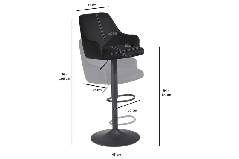 Badan Barstol 106 cm - Antracit - Möbler - Matplats - Barmöbler - Barstolar