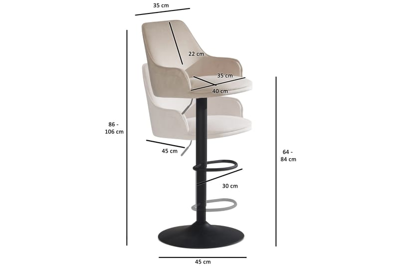 Badan Barstol 106 cm - Beige - Möbler - Matplats - Barmöbler - Barstolar