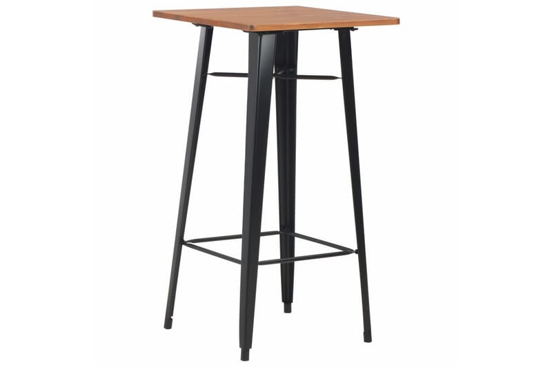 Barbord 60x60x108 cm massiv furu stål svart - Svart - Möbler - Matplats - Barmöbler - Barbord