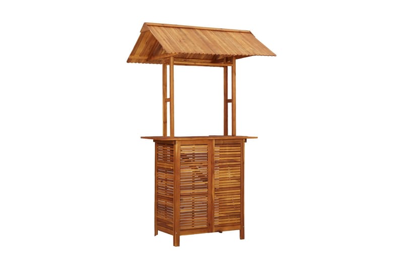 Barbord för trädgården med tak 122x106x217 cm massivt akacia - Brun - Möbler - Matplats - Barmöbler - Barbord