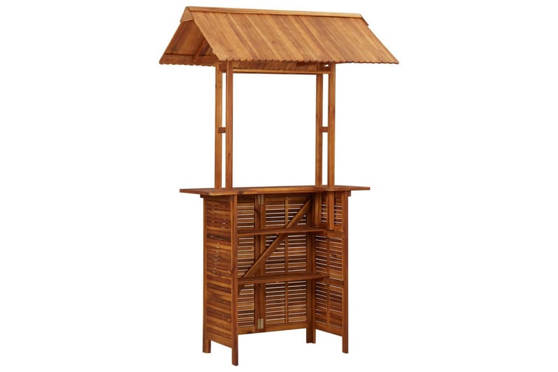 Barbord för trädgården med tak 122x106x217 cm massivt akacia - Brun - Möbler - Matplats - Barmöbler - Barbord