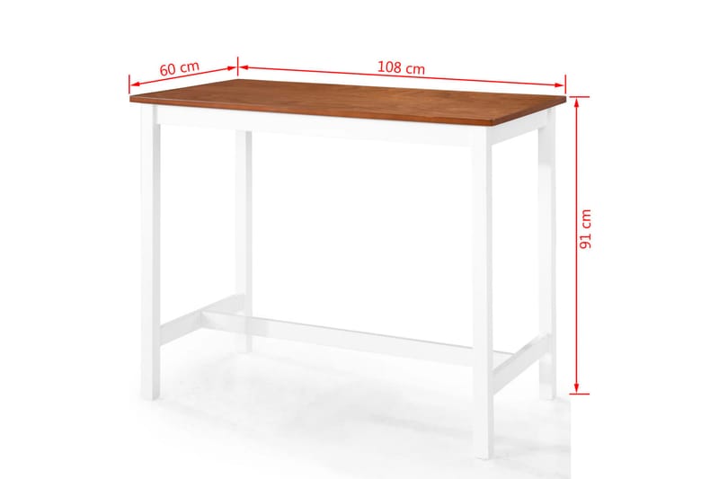 Barbord massivt trä 108x60x91 cm - Brun - Möbler - Matplats - Barmöbler - Barbord