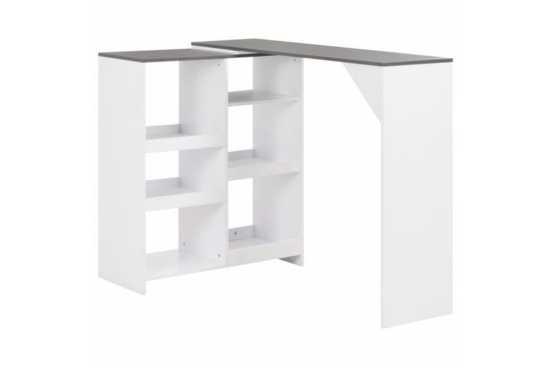 Barbord med flyttbar hylla vit 138x39x110 cm - Vit - Barbord - Bord